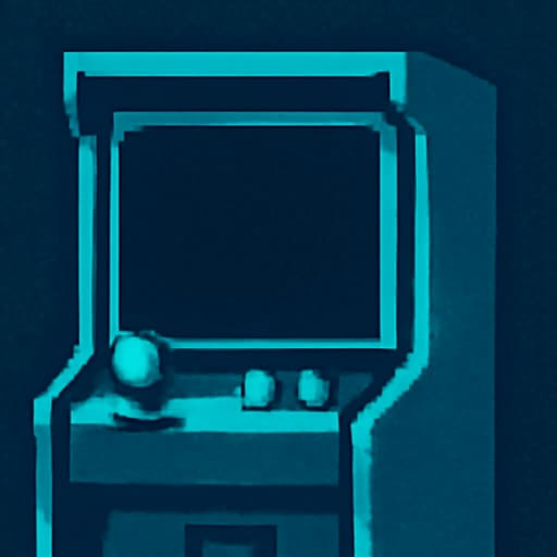 Colour photo of a glowing CRT monitor washed in teal and violet light