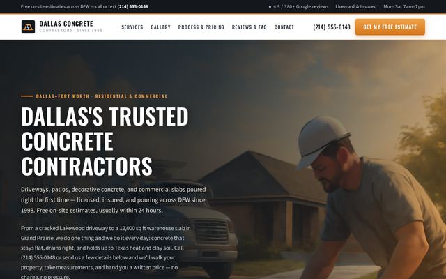 dallasconcretecontractors.com design